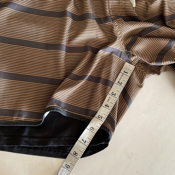 Vuori Mens Stockton Brown Stripes Lined Shorts size L - Picture 5 of 8